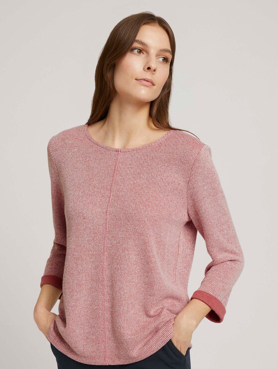 Meliertes Sweatshirt - Frauen - cozy pink melange Meliertes Sweatshirt - Frauen - cozy pink melange - 1 - TOM TAILOR