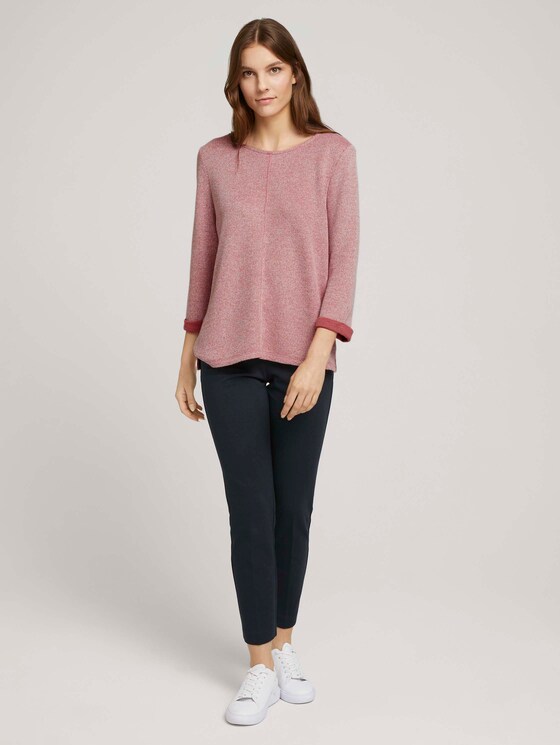 Meliertes Sweatshirt - Frauen - cozy pink melange Meliertes Sweatshirt - Frauen - cozy pink melange - 3 - TOM TAILOR