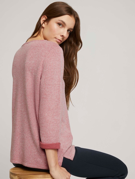 Meliertes Sweatshirt - Frauen - cozy pink melange Meliertes Sweatshirt - Frauen - cozy pink melange - 5 - TOM TAILOR