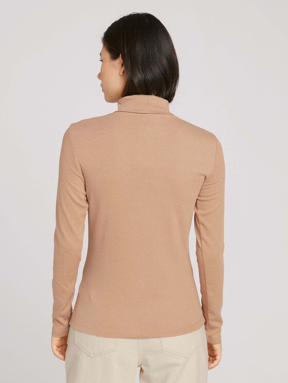 Rollkragenshirt mit Bio-Baumwolle - Frauen - french clay beige melange Rollkragenshirt mit Bio-Baumwolle - Frauen - french clay beige melange - 2 - TOM TAILOR