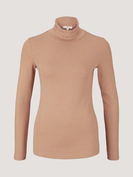 Rollkragenshirt mit Bio-Baumwolle - Frauen - french clay beige melange Rollkragenshirt mit Bio-Baumwolle - Frauen - french clay beige melange - 7 - TOM TAILOR