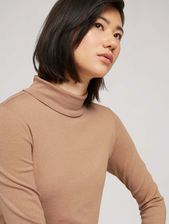 Rollkragenshirt mit Bio-Baumwolle - Frauen - french clay beige melange Rollkragenshirt mit Bio-Baumwolle - Frauen - french clay beige melange - 9 - TOM TAILOR