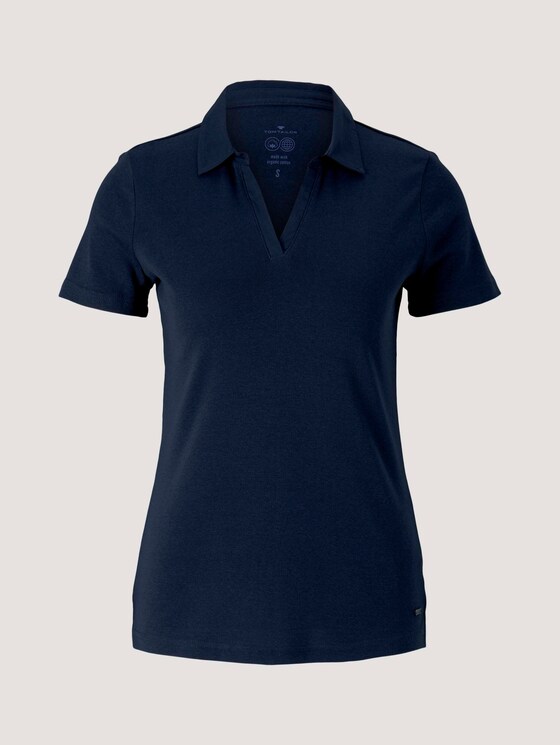 Basic Poloshirt mit Bio-Baumwolle - Frauen - Sky Captain Blue Basic Poloshirt mit Bio-Baumwolle - Frauen - Sky Captain Blue - 7 - TOM TAILOR