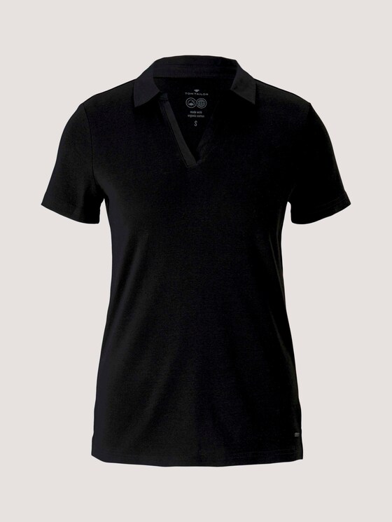 Basic Poloshirt mit Bio-Baumwolle - Frauen - deep black Basic Poloshirt mit Bio-Baumwolle - Frauen - deep black - 7 - TOM TAILOR