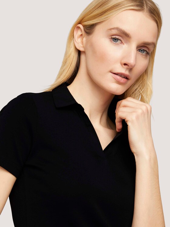 Basic Poloshirt mit Bio-Baumwolle - Frauen - deep black Basic Poloshirt mit Bio-Baumwolle - Frauen - deep black - 9 - TOM TAILOR