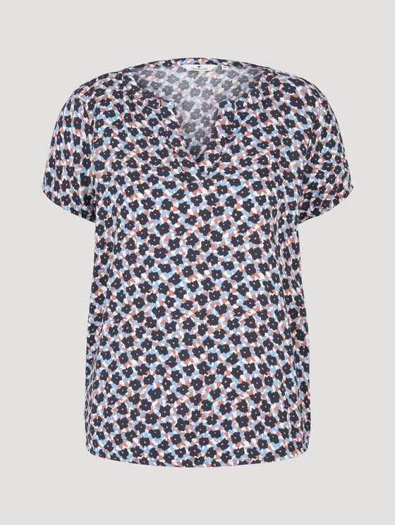 Gemustertes Blusenshirt - Frauen - navy blue copper floral design Gemustertes Blusenshirt - Frauen - navy blue copper floral design - 7 - TOM TAILOR