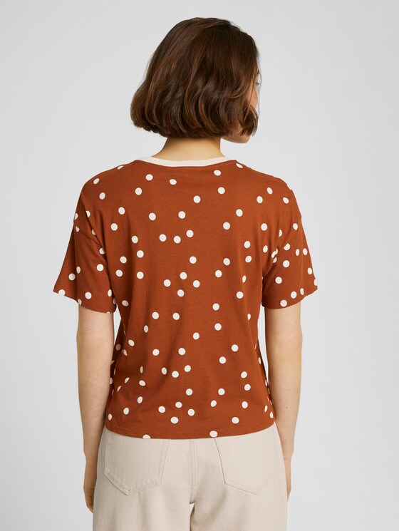 uitgesneden T-shirt met patroon - Vrouwen - brown dot print uitgesneden T-shirt met patroon - Vrouwen - brown dot print - 2 - TOM TAILOR Denim