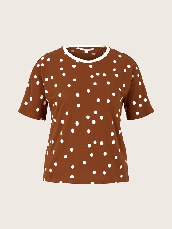 uitgesneden T-shirt met patroon - Vrouwen - brown dot print uitgesneden T-shirt met patroon - Vrouwen - brown dot print - 7 - TOM TAILOR Denim