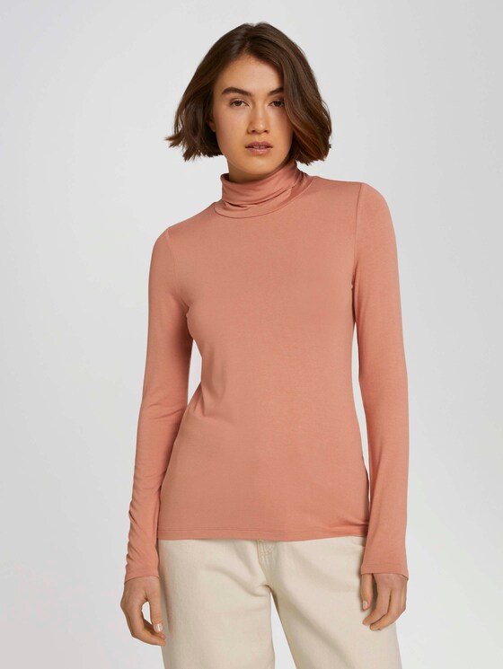 Langarmshirt mit LENZING™ ECOVERO™ - Frauen - clay rose Langarmshirt mit LENZING™ ECOVERO™ - Frauen - clay rose - 1 - TOM TAILOR Denim