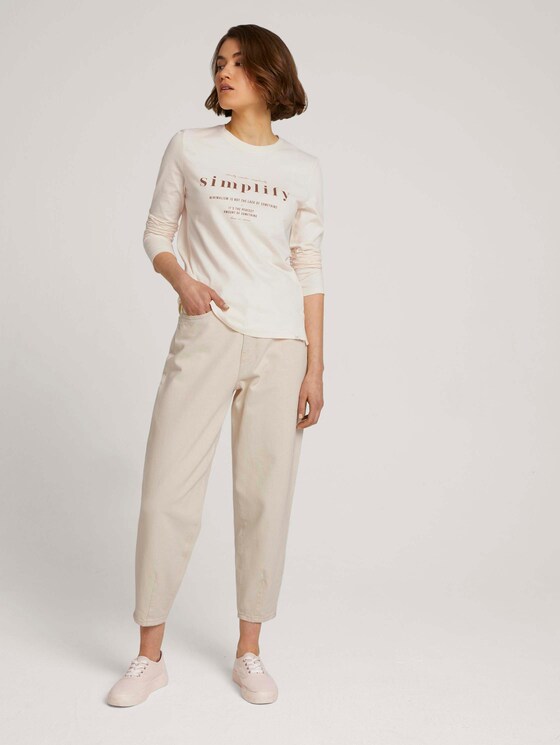 Long-sleeved shirt with a print - Women - soft creme beige Long-sleeved shirt with a print - Women - soft creme beige - 3 - TOM TAILOR Denim