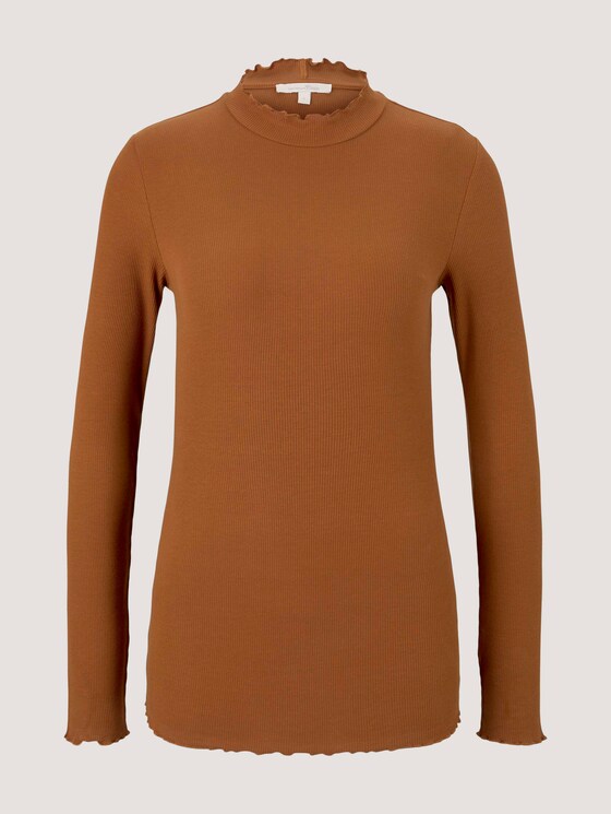 long-sleeved shirt with a stand-up collar - Women - amber brown long-sleeved shirt with a stand-up collar - Women - amber brown - 7 - TOM TAILOR Denim
