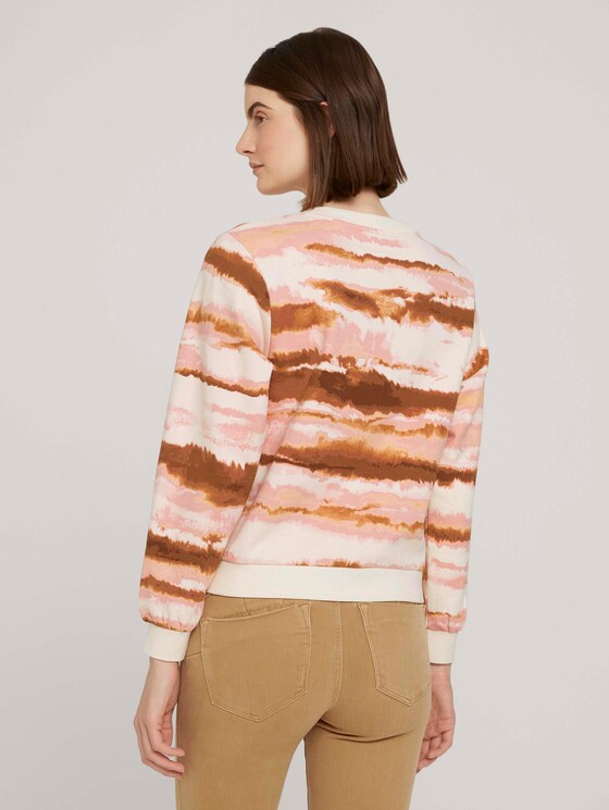 Cropped sweatshirt met gestreept patroon - Vrouwen - batik stripe Cropped sweatshirt met gestreept patroon - Vrouwen - batik stripe - 2 - TOM TAILOR Denim