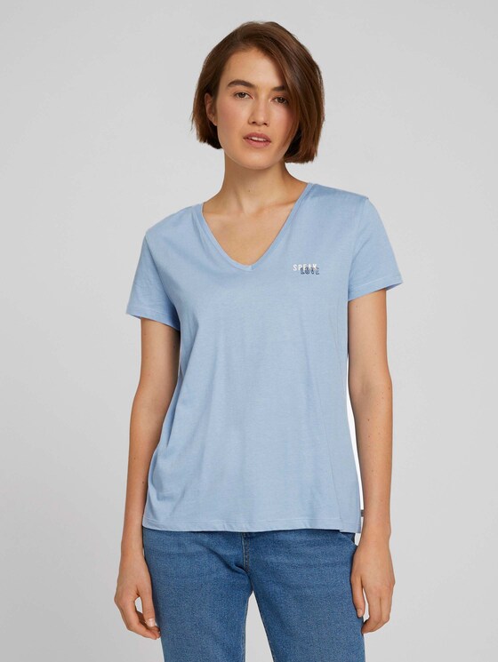 T-shirt van biologisch katoen met print - Vrouwen - bel air blue T-shirt van biologisch katoen met print - Vrouwen - bel air blue - 1 - TOM TAILOR Denim