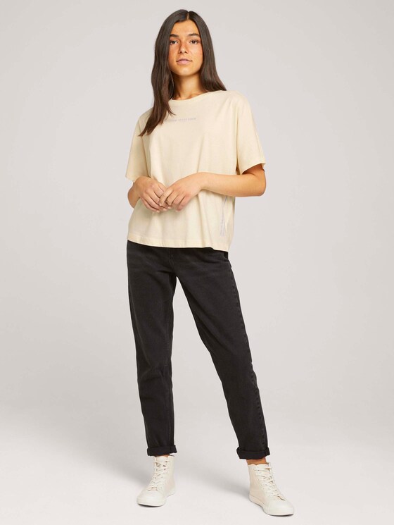 T-Shirt mit Print aus Bio-Baumwolle - Frauen - soft creme beige T-Shirt mit Print aus Bio-Baumwolle - Frauen - soft creme beige - 3 - TOM TAILOR Denim