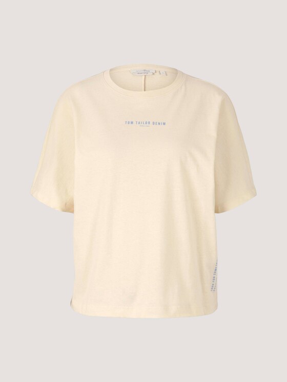 T-Shirt mit Print aus Bio-Baumwolle - Frauen - soft creme beige T-Shirt mit Print aus Bio-Baumwolle - Frauen - soft creme beige - 7 - TOM TAILOR Denim