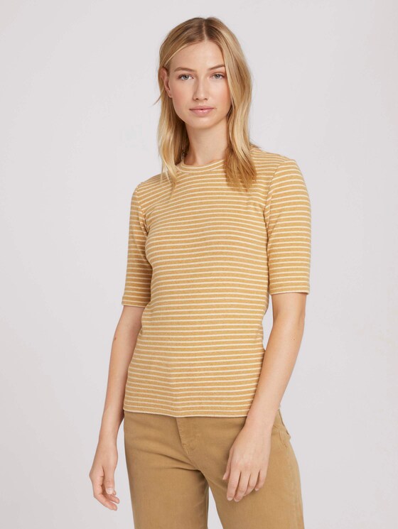Striped shirt - Women - camel beige stripe Striped shirt - Women - camel beige stripe - 1 - TOM TAILOR Denim