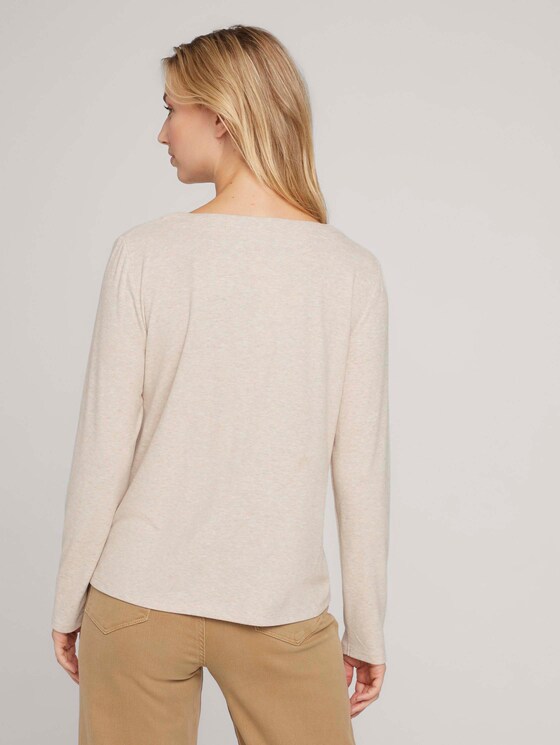 shirt met lange mouwen - Vrouwen - cozy beige melange shirt met lange mouwen - Vrouwen - cozy beige melange - 2 - TOM TAILOR Denim