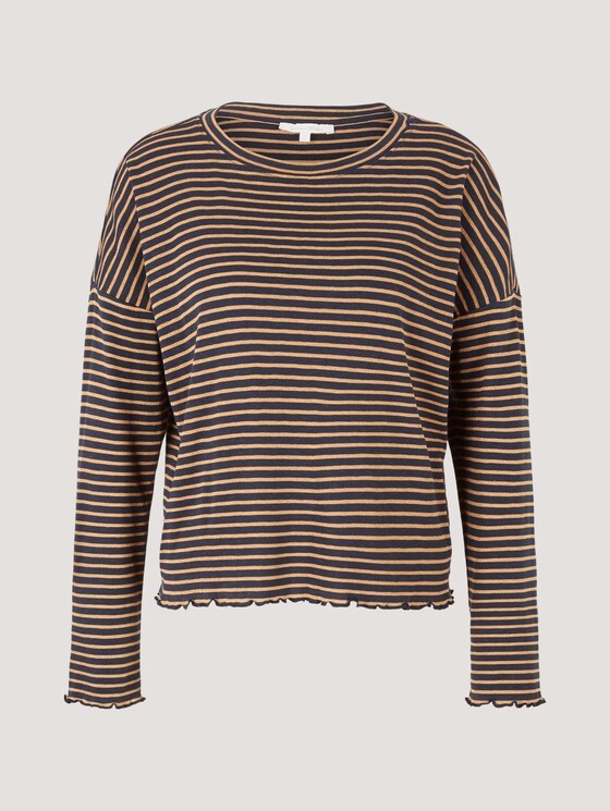gestreept shirt met lange mouwen - Vrouwen - navy camel stripe gestreept shirt met lange mouwen - Vrouwen - navy camel stripe - 7 - TOM TAILOR Denim