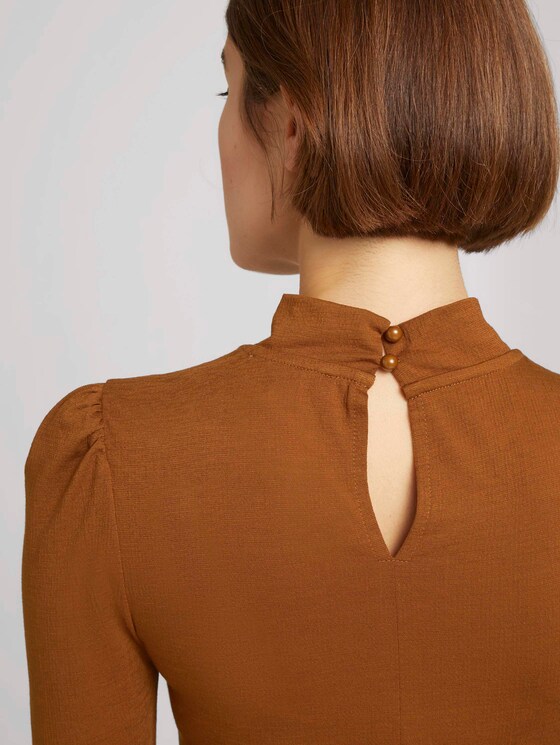 Long-sleeved shirt with puff sleeves - Women - amber brown Long-sleeved shirt with puff sleeves - Women - amber brown - 10 - TOM TAILOR Denim