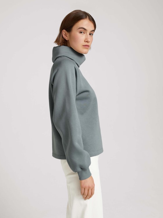 Sweatshirt mit Rollkragen - Frauen - grey mint - 5 - TOM TAILOR Denim