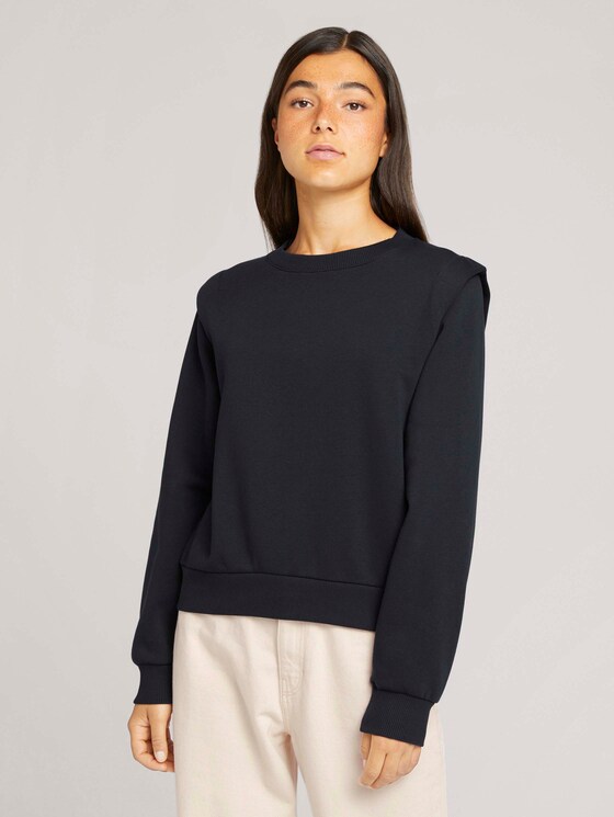 sweatshirt met schouderplooi - Vrouwen - Sky Captain Blue sweatshirt met schouderplooi - Vrouwen - Sky Captain Blue - 1 - TOM TAILOR Denim