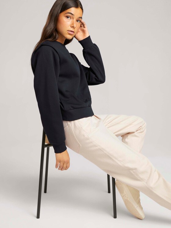 sweatshirt met schouderplooi - Vrouwen - Sky Captain Blue sweatshirt met schouderplooi - Vrouwen - Sky Captain Blue - 5 - TOM TAILOR Denim