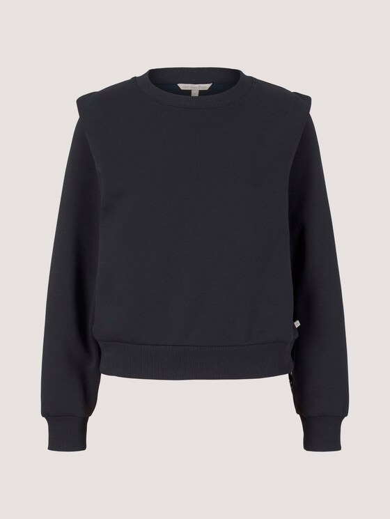 sweatshirt met schouderplooi - Vrouwen - Sky Captain Blue sweatshirt met schouderplooi - Vrouwen - Sky Captain Blue - 7 - TOM TAILOR Denim
