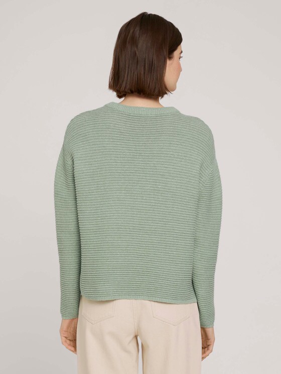 gestructureerde trui met biologisch katoen - Vrouwen - light basil green melange gestructureerde trui met biologisch katoen - Vrouwen - light basil green melange - 2 - TOM TAILOR Denim