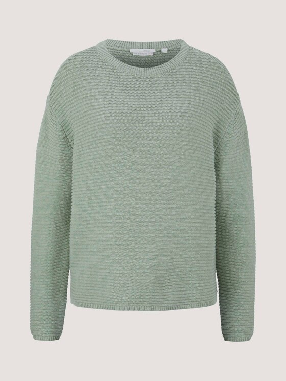 gestructureerde trui met biologisch katoen - Vrouwen - light basil green melange gestructureerde trui met biologisch katoen - Vrouwen - light basil green melange - 7 - TOM TAILOR Denim