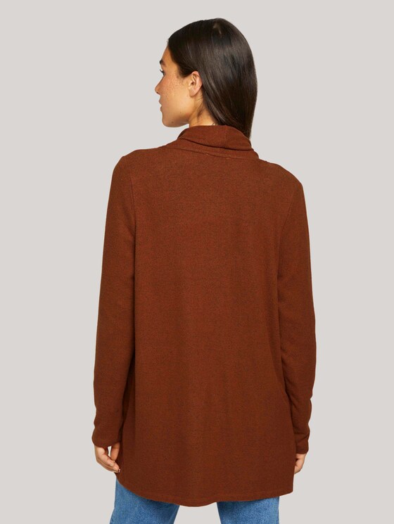 cardigan with a shawl collar - Women - amber brown melange cardigan with a shawl collar - Women - amber brown melange - 2 - TOM TAILOR Denim