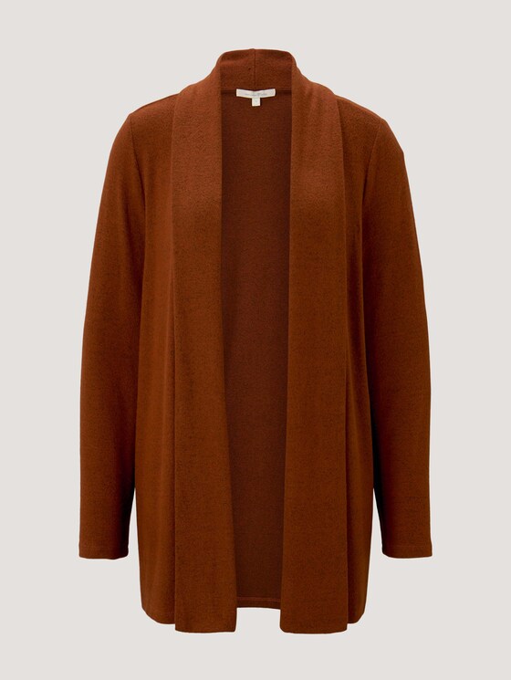 cardigan with a shawl collar - Women - amber brown melange cardigan with a shawl collar - Women - amber brown melange - 7 - TOM TAILOR Denim