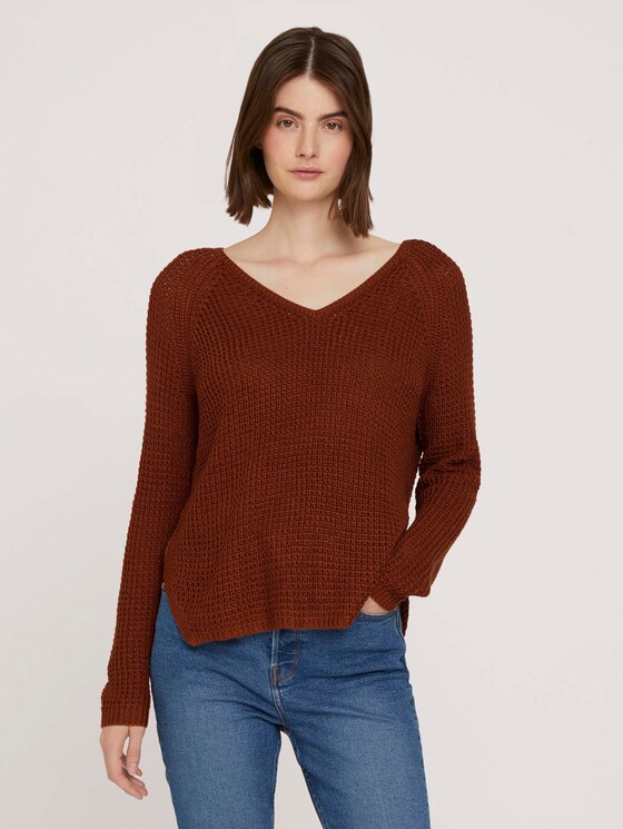textured sweater - Women - amber brown textured sweater - Women - amber brown - 1 - TOM TAILOR Denim