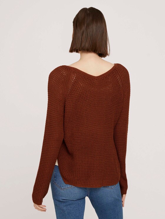 textured sweater - Women - amber brown textured sweater - Women - amber brown - 2 - TOM TAILOR Denim