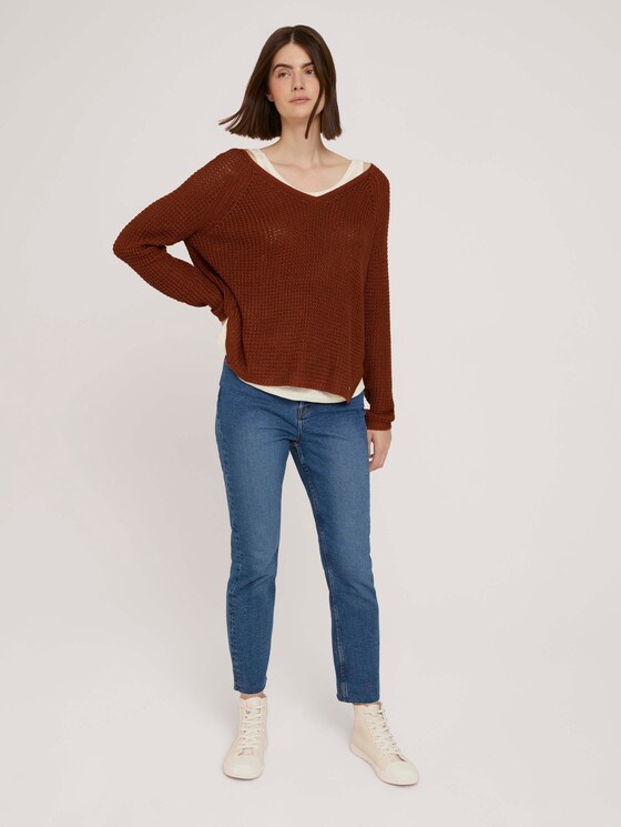 textured sweater - Women - amber brown textured sweater - Women - amber brown - 3 - TOM TAILOR Denim