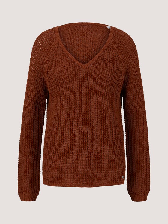 textured sweater - Women - amber brown textured sweater - Women - amber brown - 7 - TOM TAILOR Denim
