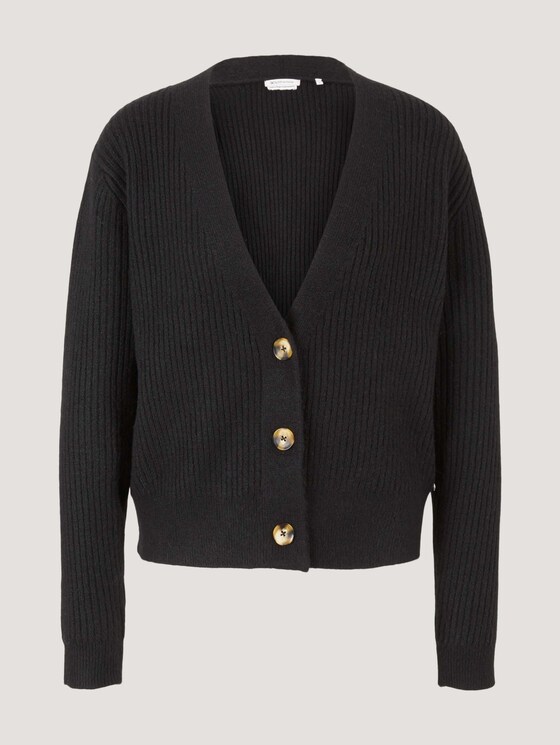 Cardigan mit recyceltem Polyester - Frauen - deep black Cardigan mit recyceltem Polyester - Frauen - deep black - 7 - TOM TAILOR Denim