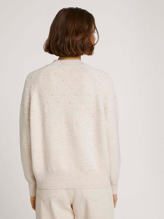 Weicher Strickpullover mit Punkten - Frauen - soft creme beige Weicher Strickpullover mit Punkten - Frauen - soft creme beige - 2 - TOM TAILOR Denim