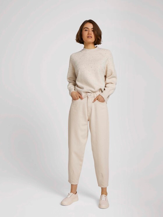 Weicher Strickpullover mit Punkten - Frauen - soft creme beige Weicher Strickpullover mit Punkten - Frauen - soft creme beige - 3 - TOM TAILOR Denim