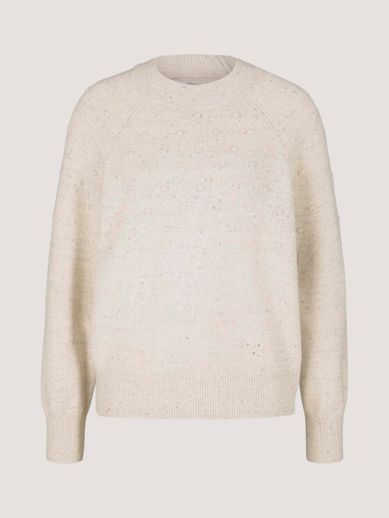 Weicher Strickpullover mit Punkten - Frauen - soft creme beige Weicher Strickpullover mit Punkten - Frauen - soft creme beige - 7 - TOM TAILOR Denim
