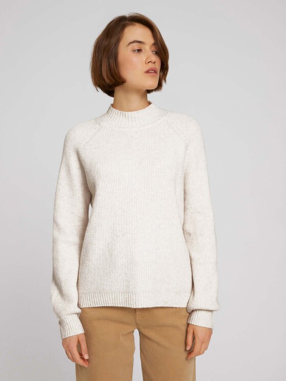Pullover mit recyceltem Polyester - Frauen - creme beige melange Pullover mit recyceltem Polyester - Frauen - creme beige melange - 1 - TOM TAILOR Denim