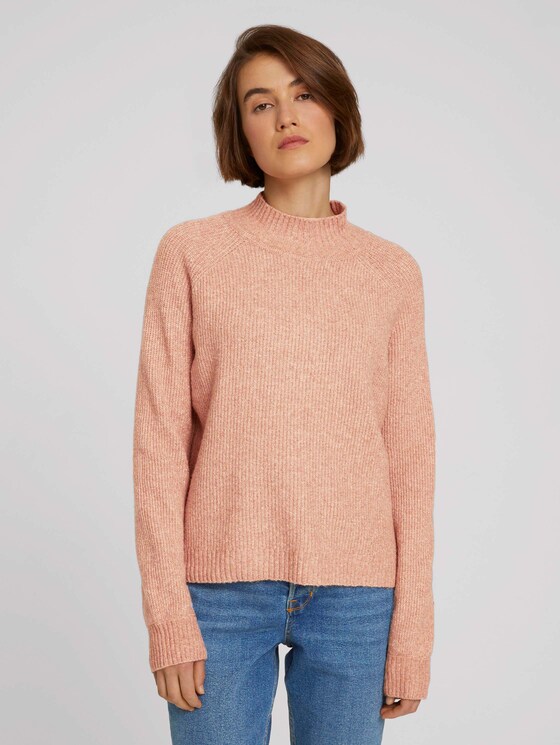 Pullover mit recyceltem Polyester - Frauen - clay rose melange Pullover mit recyceltem Polyester - Frauen - clay rose melange - 1 - TOM TAILOR Denim