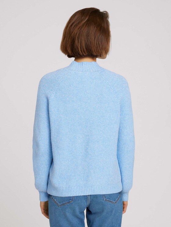 Pullover mit recyceltem Polyester - Frauen - bel air blue melange Pullover mit recyceltem Polyester - Frauen - bel air blue melange - 2 - TOM TAILOR Denim