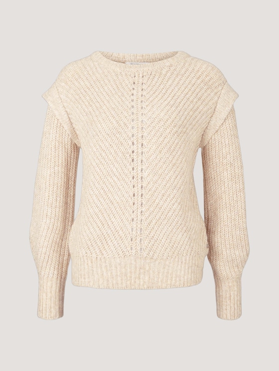 Pullover mit recyceltem Polyester - Frauen - cozy beige melange Pullover mit recyceltem Polyester - Frauen - cozy beige melange - 7 - TOM TAILOR Denim