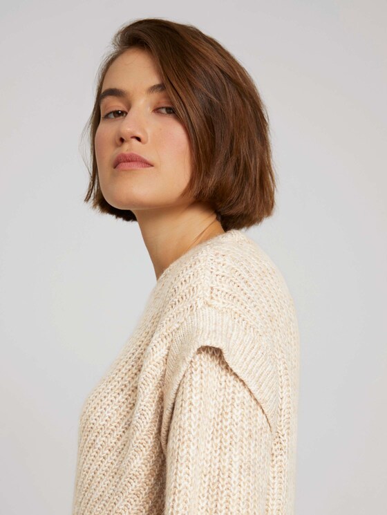 Pullover mit recyceltem Polyester - Frauen - cozy beige melange Pullover mit recyceltem Polyester - Frauen - cozy beige melange - 9 - TOM TAILOR Denim