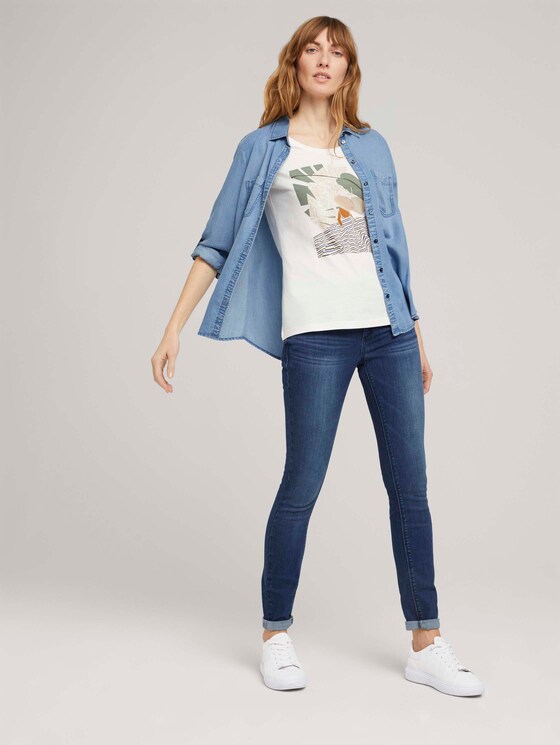 T-Shirt mit Bio-Baumwolle - Frauen - Whisper White T-Shirt mit Bio-Baumwolle - Frauen - Whisper White - 3 - TOM TAILOR