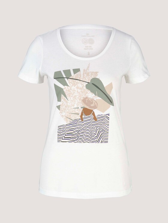 T-Shirt mit Bio-Baumwolle - Frauen - Whisper White T-Shirt mit Bio-Baumwolle - Frauen - Whisper White - 7 - TOM TAILOR
