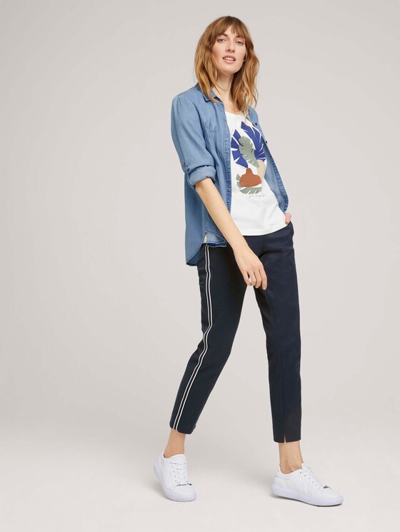T-Shirt mit Bio-Baumwolle - Frauen - Off White T-Shirt mit Bio-Baumwolle - Frauen - Off White - 3 - TOM TAILOR