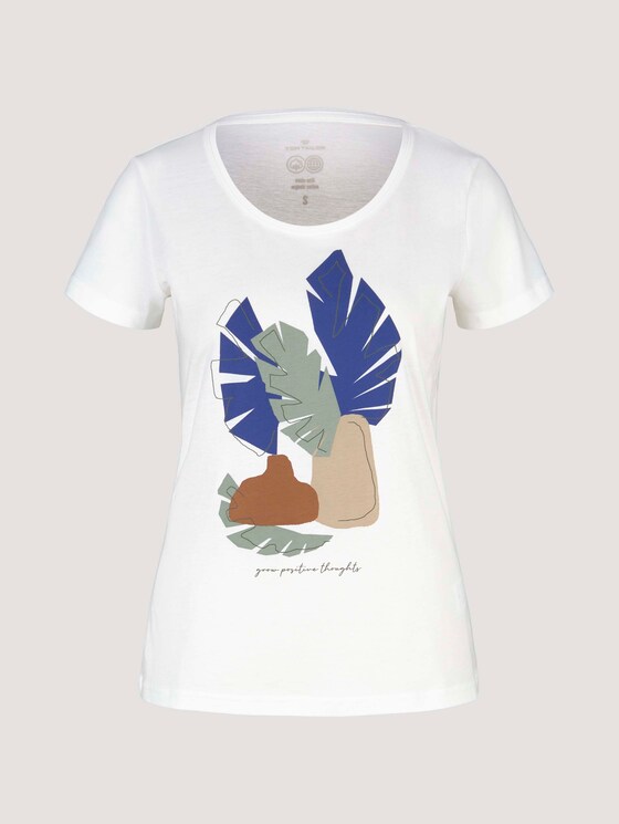T-Shirt mit Bio-Baumwolle - Frauen - Off White T-Shirt mit Bio-Baumwolle - Frauen - Off White - 7 - TOM TAILOR