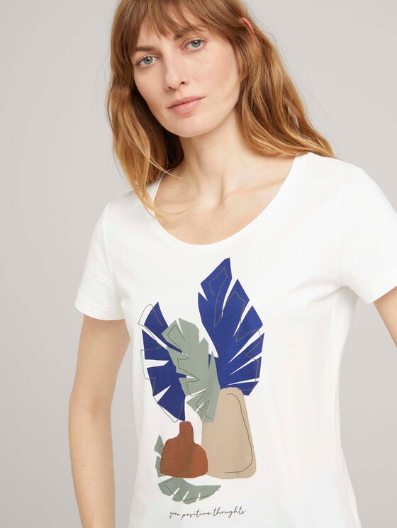 T-Shirt mit Bio-Baumwolle - Frauen - Off White T-Shirt mit Bio-Baumwolle - Frauen - Off White - 9 - TOM TAILOR