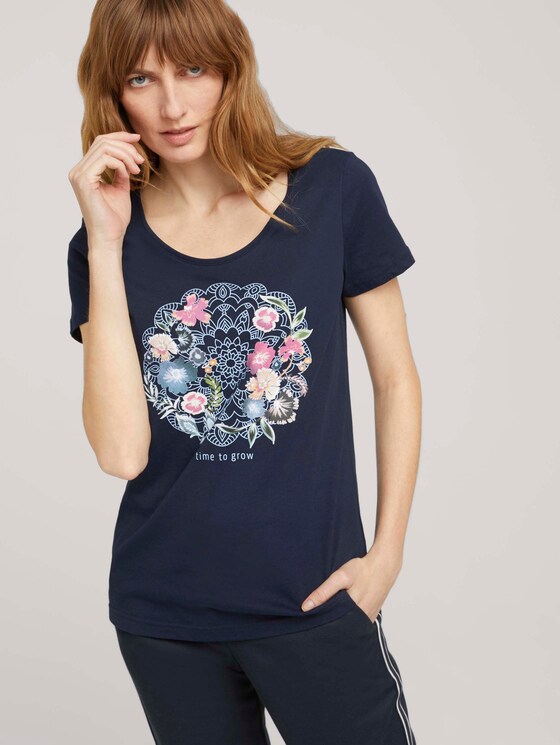 T-Shirt mit Bio-Baumwolle - Frauen - Night Sky Blue T-Shirt mit Bio-Baumwolle - Frauen - Night Sky Blue - 5 - TOM TAILOR